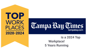 Tampa Bay Times announcing Spoor Bunch Franz as a 2024 Top Workplace, 5 years running.